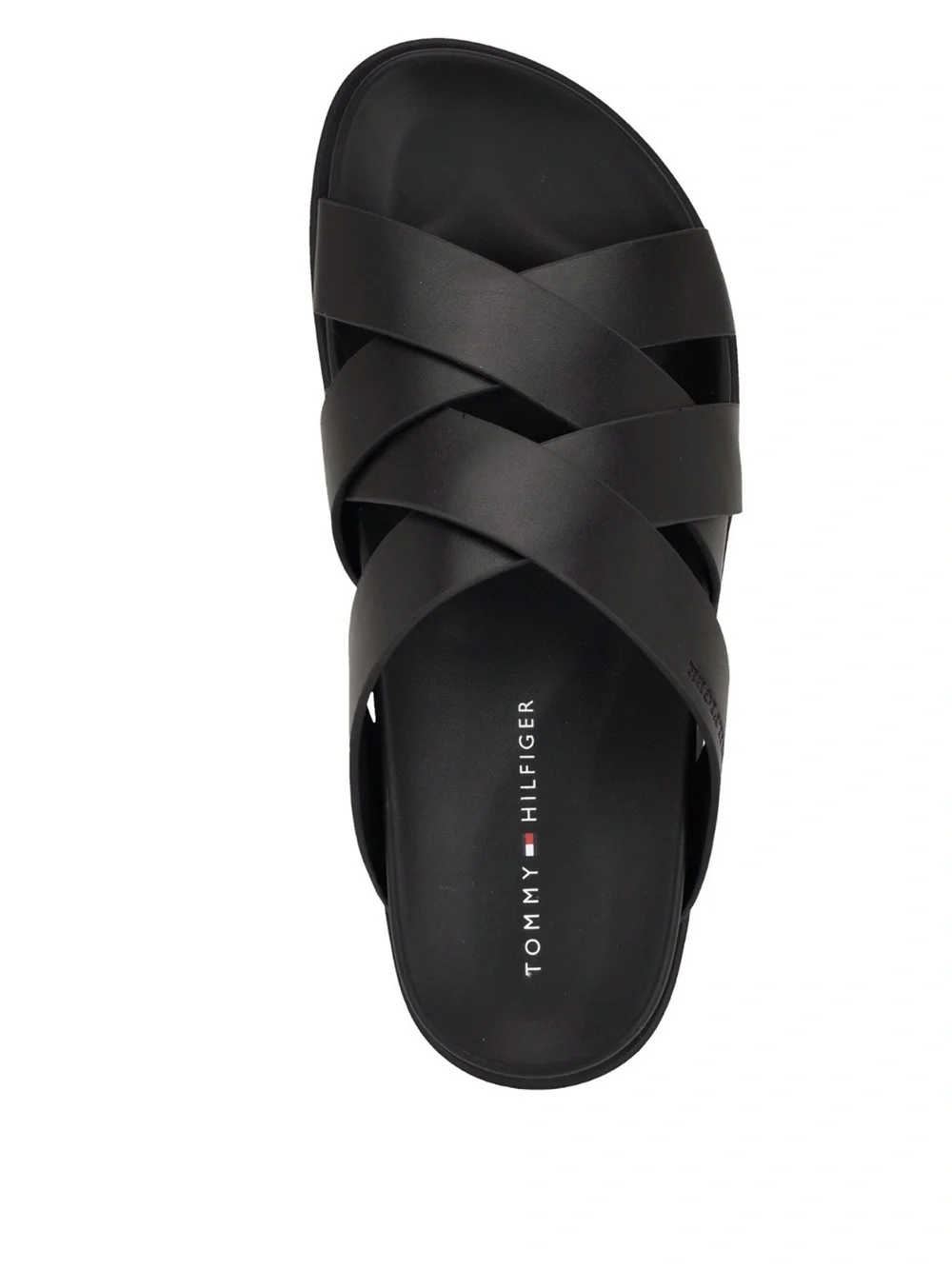 Tommy Hilfiger Black Crisscross Slide Sandals